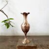 Peacock etched unique wave top Bud vase golden brass - Image 5