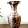 Sparrow on plant etched bud vase - Image 3