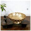 Floral etched ornate mini footed bowl
