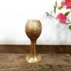 English ribbed bud vase golden bronze heavy cast - Image 3