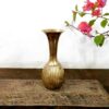English ribbed bud vase golden bronze heavy cast - Image 4