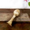 English ribbed bud vase golden bronze heavy cast - Image 5