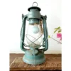 Vintage Hurricane barn lantern with electric bulb fitting, original pastel blue colour working model - Image 3