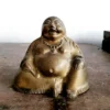 Laughing Buddha seated bronze heavy cast handmade - Image 2