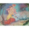 Art tray Krishna teaching Radha to play flute enamel paint - Image 4