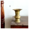 Large kolambi bud vase/ flower vase white bronze