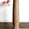 Ornate Burmese teak aghal vilakku maadam with brass lamp - Image 5