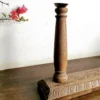 Ornate Burmese teak aghal vilakku maadam with brass lamp - Image 6