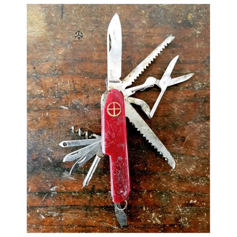 Vintage Swiss Army Knife with 13 tools in one completely handmade