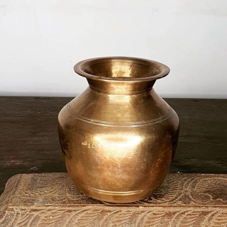 Classic Siru Paal kudam/ Milk Pot, a rare small size Chettinadu unused - Image 2