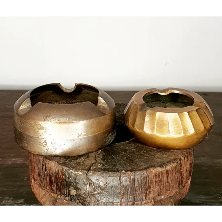 Vintage brass ashtrays set of two variants