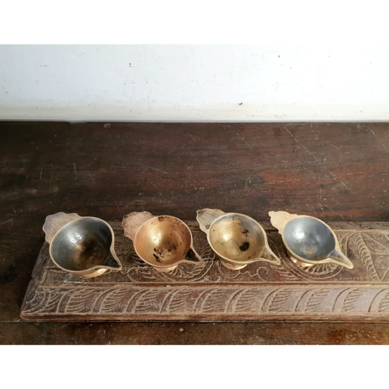 Assorted baby milk and meds feeder Sangadai/ Paaladai set of four golden brass - Image 4