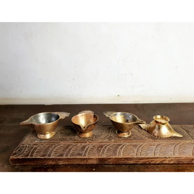 Assorted baby milk and meds feeder Sangadai/ Paaladai set of four golden brass - Image 2