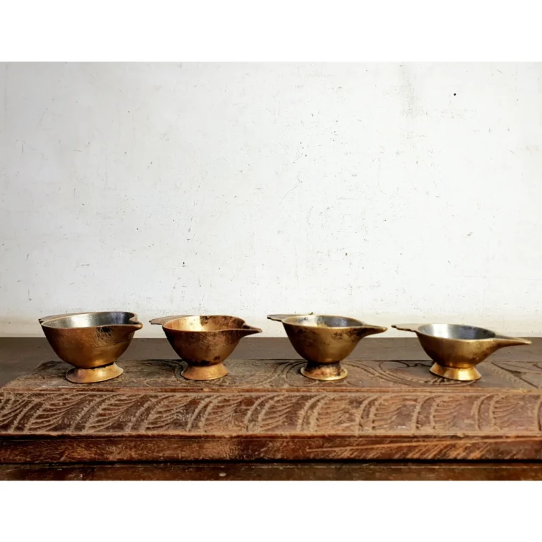 Assorted baby milk and meds feeder Sangadai/ Paaladai set of four golden brass - Image 3