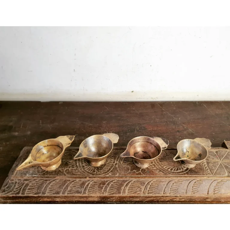 Assorted brass baby milk and meds feeder Sangadai/ Paaladai set of four - Image 3