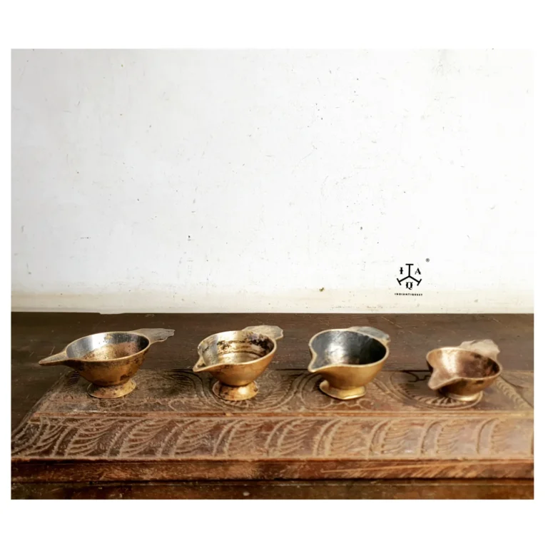 Assorted brass baby milk and meds feeder Sangadai/ Paaladai set of four