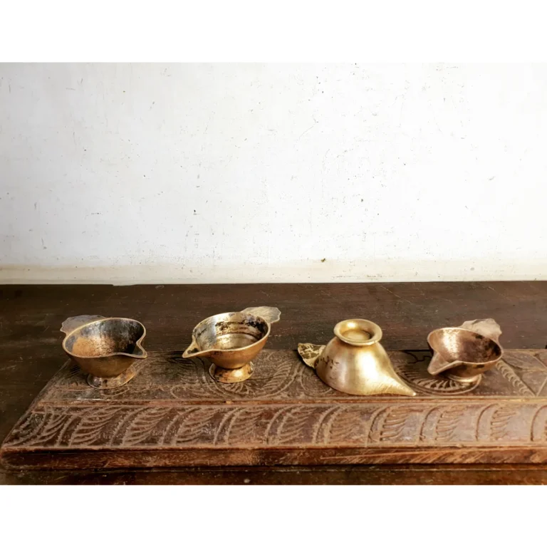 Assorted brass baby milk and meds feeder Sangadai/ Paaladai set of four - Image 2