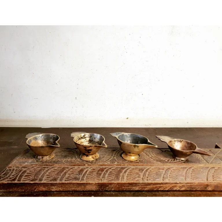 Assorted brass baby milk and meds feeder Sangadai/ Paaladai set of four - Image 3