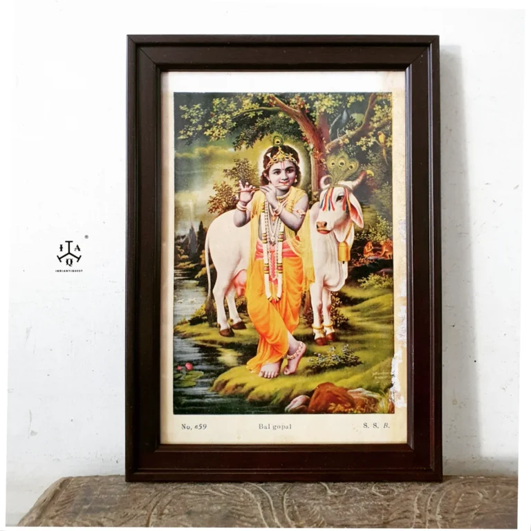 Bal Gopal original framed lithograph portrait by S.S.B