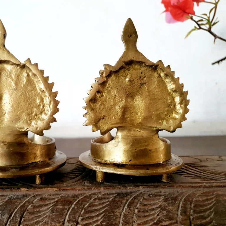 Rare Perumal Lakshmi Lamp set footed model - Image 10