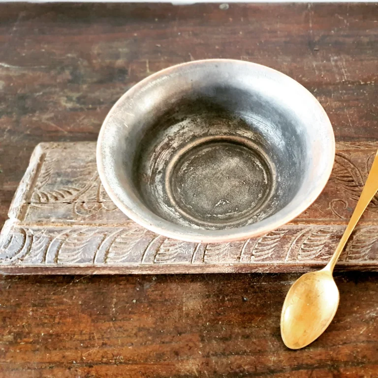 Chutney basin with chutney spoon superior golden brass with tin lining - Image 5