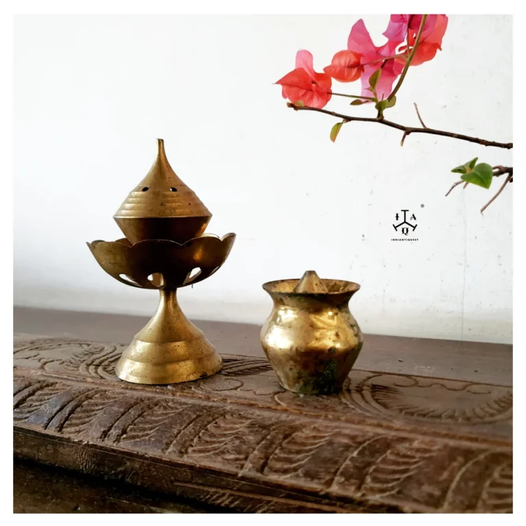 Bronze bloomed lotus style and Kalash pot style incense burners