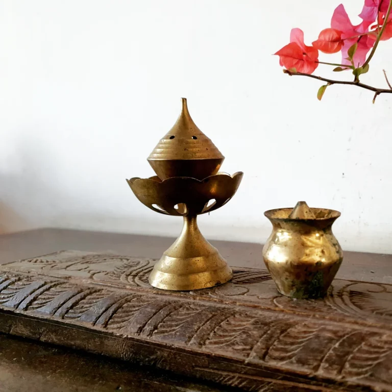 Bronze bloomed lotus style and Kalash pot style incense burners - Image 3