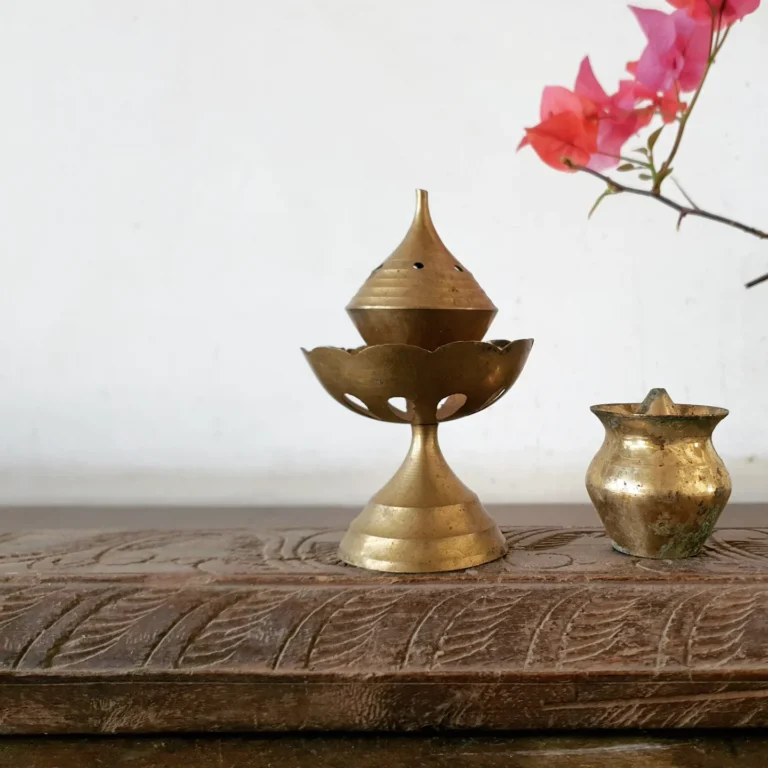 Bronze bloomed lotus style and Kalash pot style incense burners - Image 5