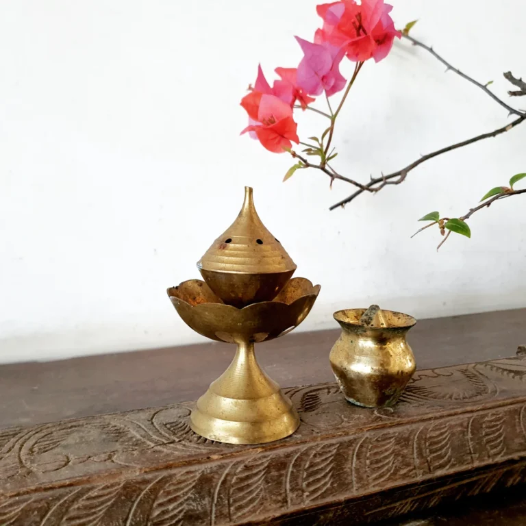 Bronze bloomed lotus style and Kalash pot style incense burners - Image 2