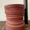 Chettinadu Burmese teakwood Mortar coloured with Ochre colour Vegetable dye, unique colour turned ring pattern side with Rosewood Pestle - Image 8