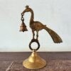 Ornate brass peacock holding the bell decor accent - Image 4
