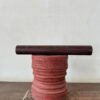 Chettinadu Burmese teakwood Mortar coloured with Ochre colour Vegetable dye, unique colour turned ring pattern side with Rosewood Pestle - Image 3