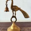 Ornate brass peacock holding the bell decor accent - Image 6