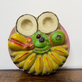 Golu display accent terracotta Thambala thattu filled with all imperatives of pooja