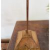 Rare Maada Naambi pedestal lamp golden bronze with iron holder mounted on Burmese teak base - Image 2