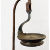 Rare Maada Naambi pedestal lamp golden bronze with iron holder mounted on Burmese teak base - Image 4