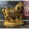 Pair of novelty white metal Vasthu Lucky horses with gold coating - Image 2