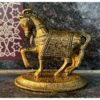 Pair of novelty white metal Vasthu Lucky horses with gold coating - Image 3