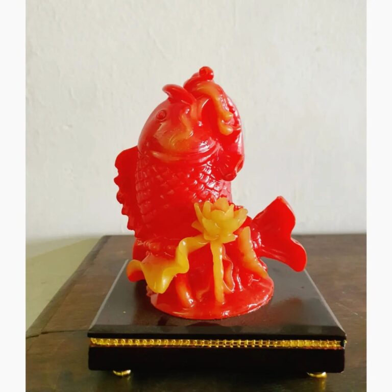 Feng shui Red Carp leaping out of strong current biting on a pearl - Image 5