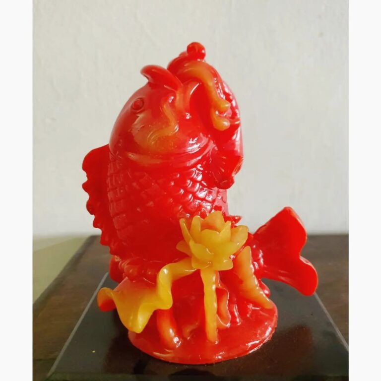 Feng shui Red Carp leaping out of strong current biting on a pearl - Image 6