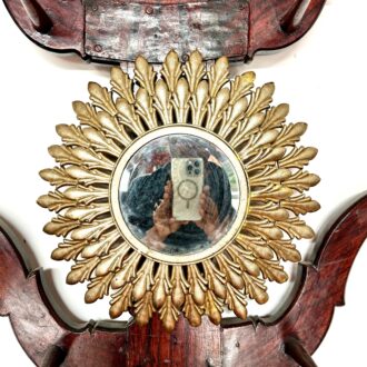Vintage Sunburst Mirror frame from Italy with Belgian Border raised mirror