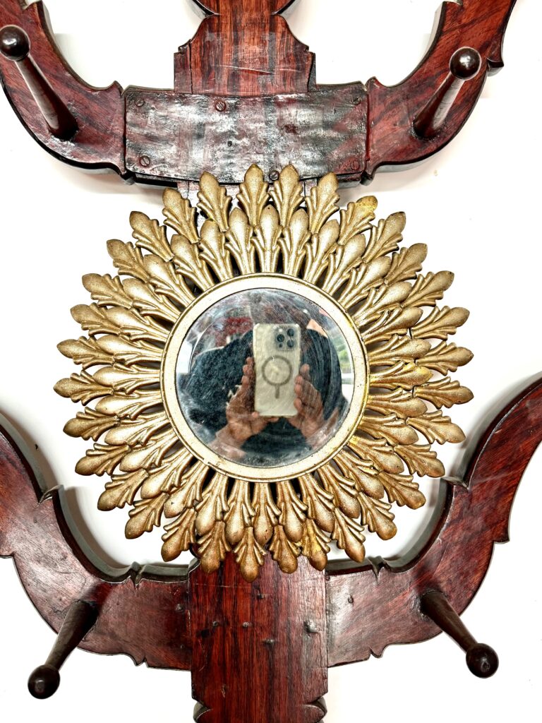 Vintage Sunburst Mirror frame from Italy with Belgian Border raised mirror