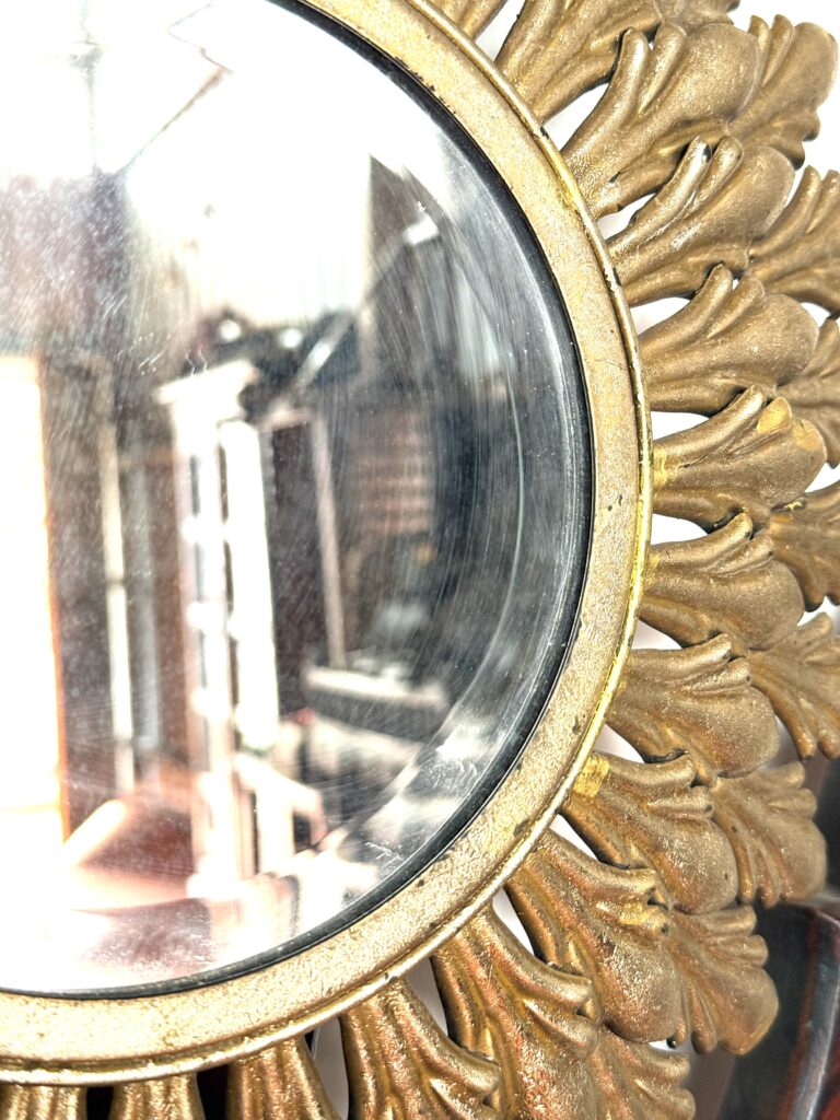 Vintage Sunburst Mirror frame from Italy with Belgian Border raised mirror - Image 6