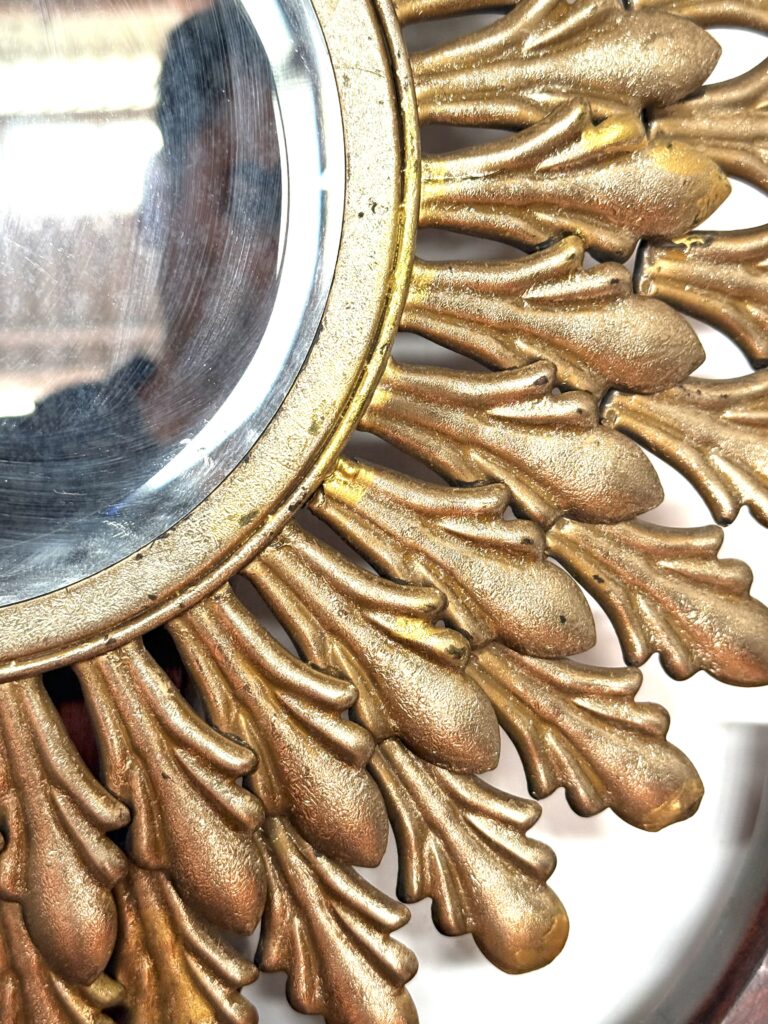 Vintage Sunburst Mirror frame from Italy with Belgian Border raised mirror - Image 8