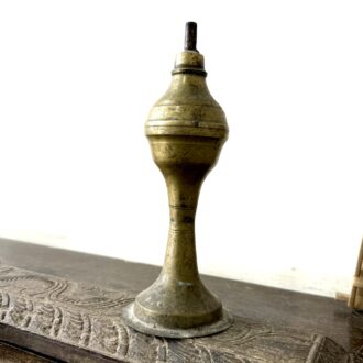 Kolop Kerosene wick lamp golden bronze with beautiful arch wave pattern