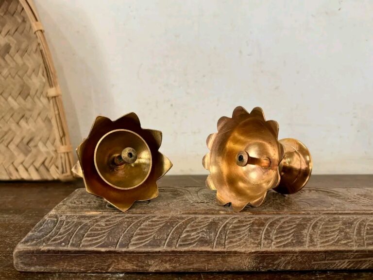 Lotus Diya’s assorted set of two golden brass - Image 4