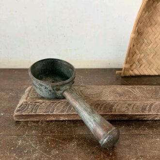 English coffee bean scoop rivited solid rounded hollow holder