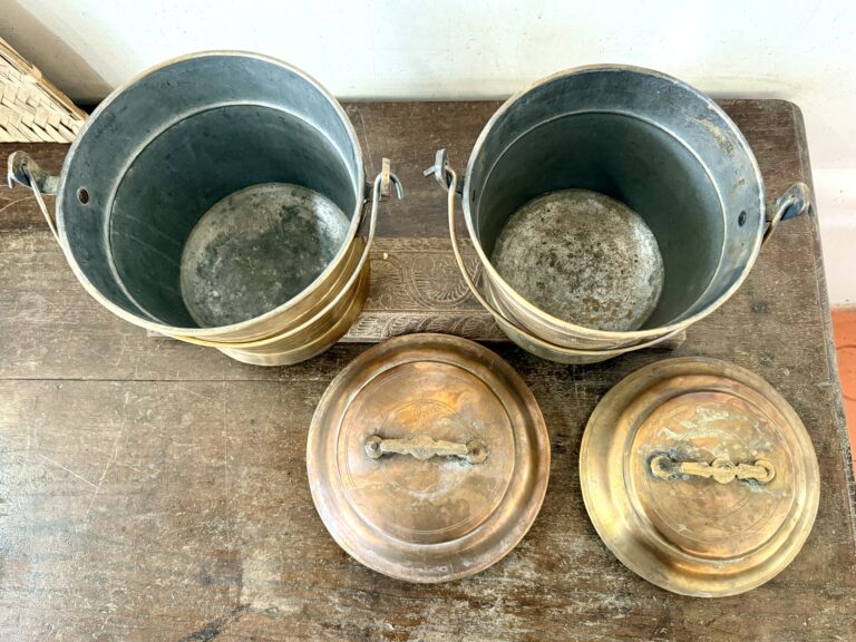 Classic golden brass Vari Bucket Thooku Raja Rani set of two - Image 5