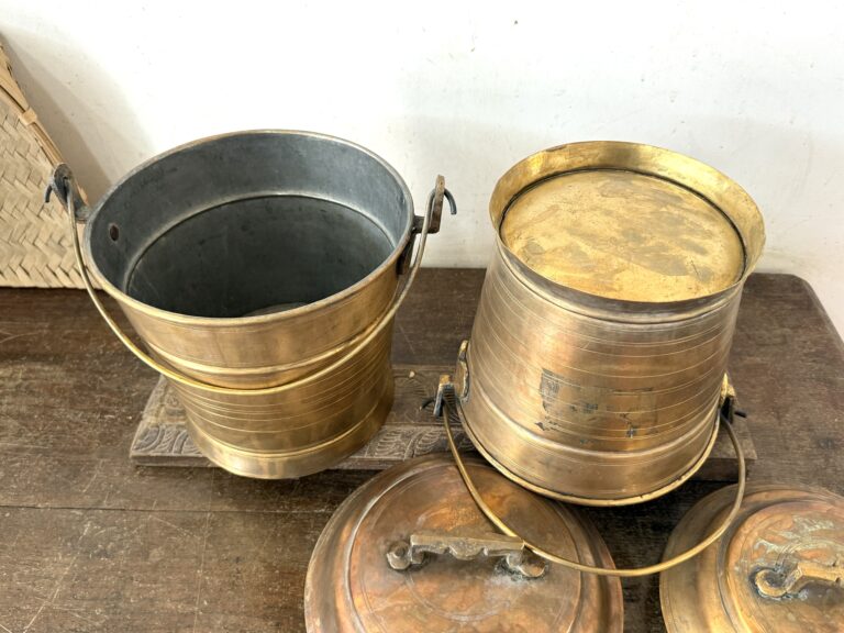 Classic golden brass Vari Bucket Thooku Raja Rani set of two - Image 8