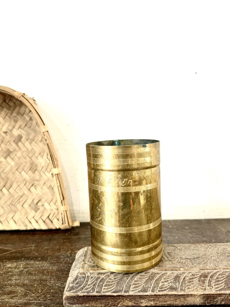 Large Rice Seer/ Vari padi golden brass unused versatile measuring vessel